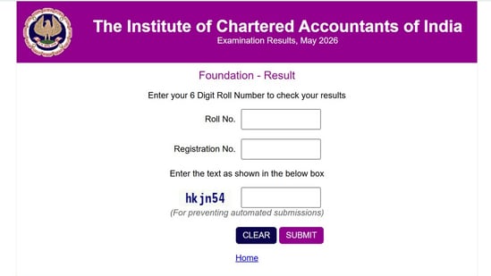 ICAI CA Foundation Results 2026 LIVE: CA May exam results declared at caresults.icai.org, direct link here ICAI CA Foundation Results 2026 LIVE: CA May exam results declared at caresults.icai.org, direct link here