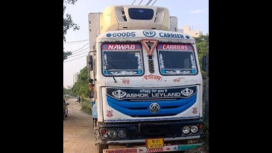 Truck owner will be served notice soon to ascertain the identity of the driver (HT Photo)
