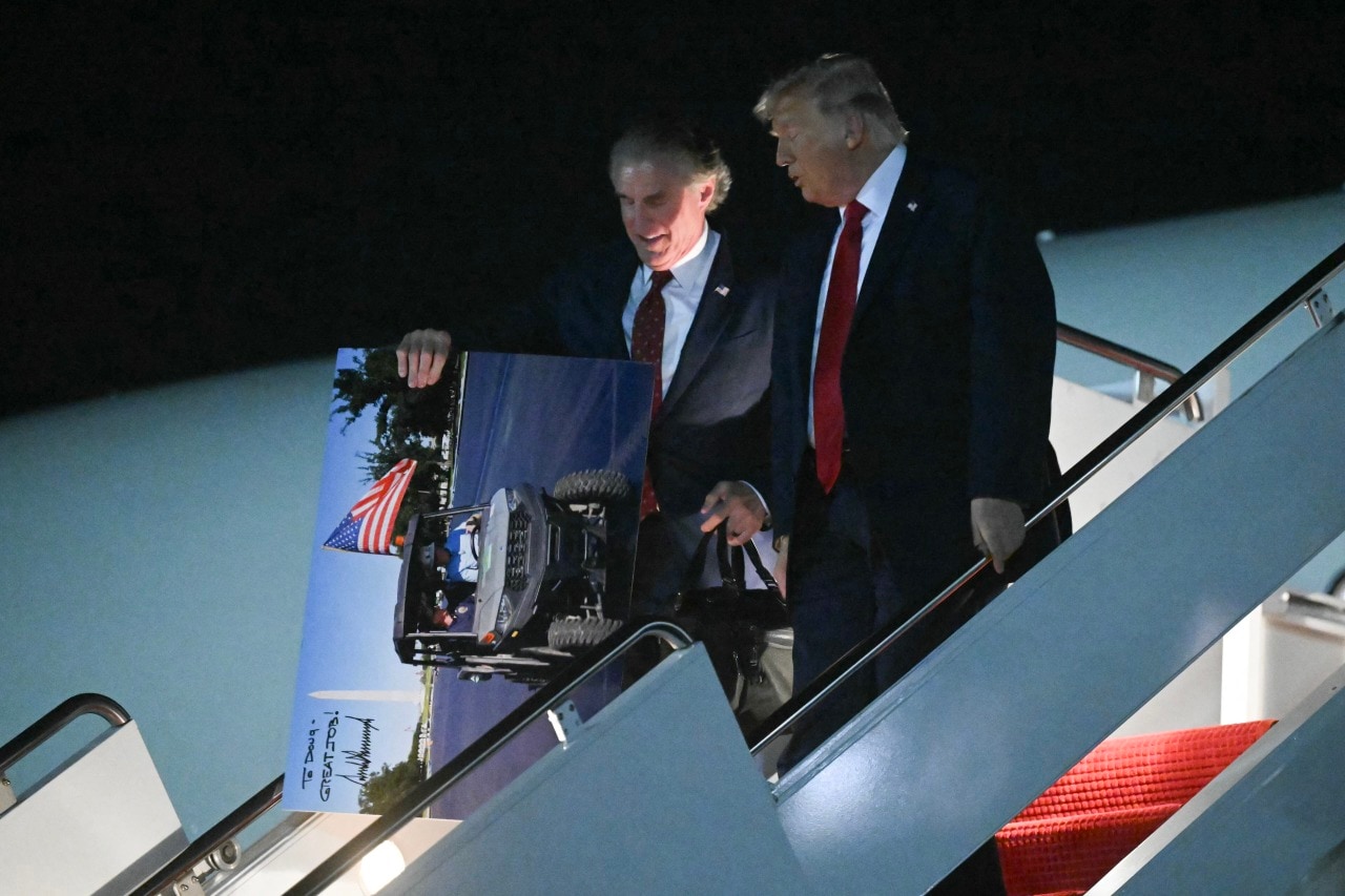Burgum and Trump returned to the Washington area in June after attending an NBA Finals game in New York City.