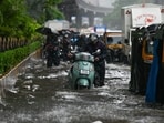 Rain-triggered waterlogging slows traffic on Mumbai's Andheri-Ghatkopar Road. For the next 24 hours, rainfall is expected to continue across Mumbai and its surrounding areas. Heavy to very heavy rain is likely at several places