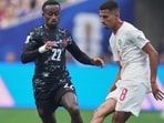 Morocco's Azzedine Ounahi (8), who scored two goals in the 3-0 win over Canada in the round of 16 in Houston on Saturday. (AP)