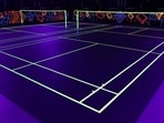 Neon badminton swaps traditional courts for UV lights, fluorescent shuttlecocks and glowing court lines. 