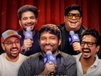 Comedians Kiku Sharda, Chandan Prabhakar, Harssh Limbachiyaa featured on Samay Raina's India’s Got Latent Season 2.