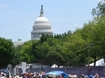 Members of Patriot Front, a white nationalist group, march through Washington DC on the Fourth of July.
