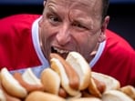 Joey Chestnut, a 16-time winner of Nathan’s Famous Hot Dog Eating Contest, is making a comeback this year after a ban from 2024. REUTERS/Angelina Katsanis