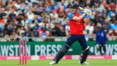 England skipper Harry Brook scored 39 runs off 15 balls to throw a big scare into the Indians. (ANI Pic Service ) England skipper Harry Brook scored 39 runs off 15 balls to throw a big scare into the Indians. (ANI Pic Service )