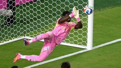 Ghana goalkeeper Lawrence Ati-Zigi (1) makes a save during the World Cup round of 32 soccer match between Colombia and Ghana in Kansas City, Mo., Friday, July 3, 2026. (AP Photo/Reed Hoffmann) (AP Photo/Reed Hoffmann) Ghana goalkeeper Lawrence Ati-Zigi (1) makes a save during the World Cup round of 32 soccer match between Colombia and Ghana in Kansas City, Mo., Friday, July 3, 2026. (AP Photo/Reed Hoffmann) (AP Photo/Reed Hoffmann)