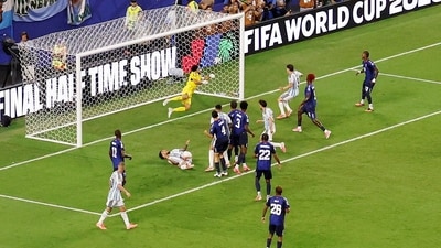 Just when it looked like it was reaching penalties, Cristian Romero headed in Lionel Messi's corner in the 111th minute and it deflected off Diney for an own goal. (REUTERS)