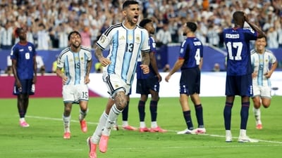 The match looked like it was heading to penalties, but an own goal proved to be the match-winner in a 3-2 win for Argentina. (REUTERS)