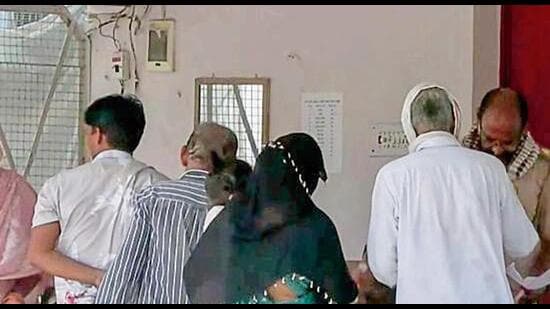 Family members of accused Lavkush Mishra arrive to meet him at the Ayodhya District Jail, in Ayodhya on Saturday. (ANI VIDEO GRAB)
