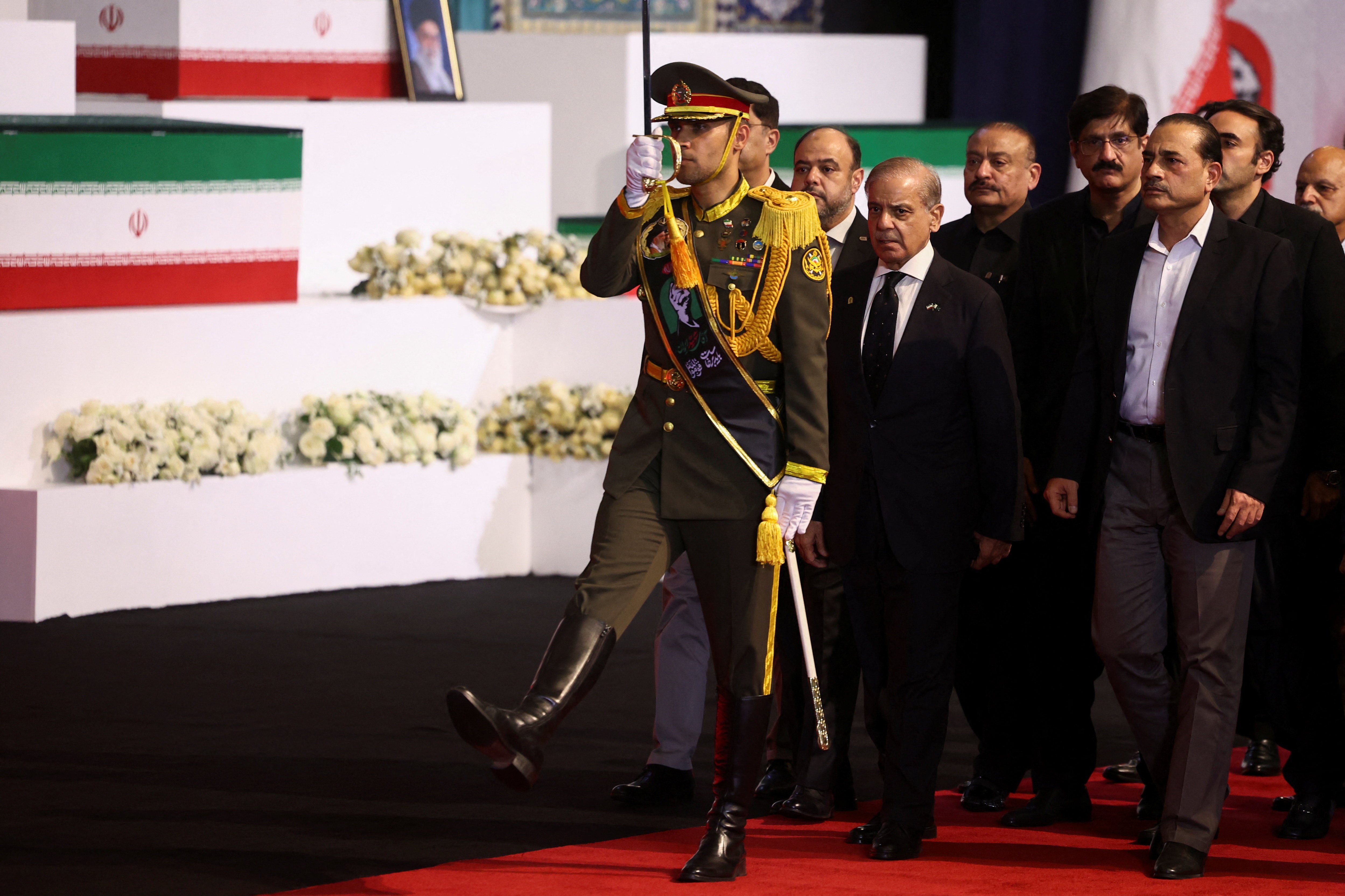 Pakistani Prime Minister Shehbaz Sharif attends farewell ceremony for Iran's late Supreme Leader Ayatollah Ali Khamenei (REUTERS)