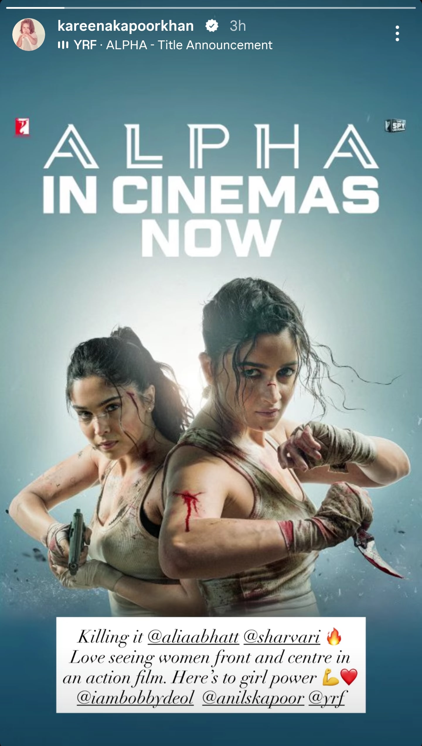 Kareena Kapoor's review of Alpha. Kareena Kapoor's review of Alpha.