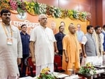 BJP leaders at a meeting in Lucknow on Saturday. (ANI PHOTO)