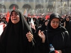 Mourners grieve as they gather to pray for Iran's slain supreme leader Ayatollah Ali Khamenei during the second day of funeral ceremonies at the Grand Mosalla in Tehran.