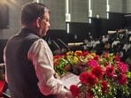 Satish Mahana, UP legislative assembly speaker, addressing the newly elected members of the West Bengal Assembly in Kolkata on July 4 (Sourced)