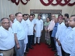 The event was attended by grain market association president Mohit Sood and other members of the Market Committee. (HT Photo)