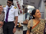 A mother and son share a special moment on board.