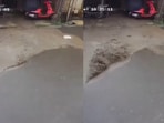 Pipeline testing triggered a massive water burst on a newly built road in the Talegaon Dabhade area.