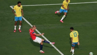 He struck again in the 90th minute, scoring a powerful shot from outside the box. (AFP) He struck again in the 90th minute, scoring a powerful shot from outside the box. (AFP)
