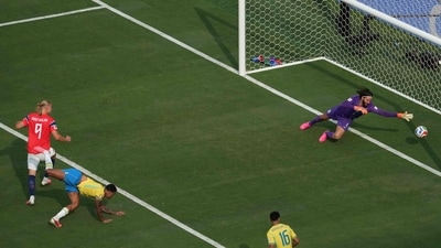 But it was Haaland who scored, first in the 79th minute, heading in a cross. (AFP) But it was Haaland who scored, first in the 79th minute, heading in a cross. (AFP)