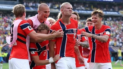 Erling Haaland scored a brace for Norway. (Getty Images via AFP) Erling Haaland scored a brace for Norway. (Getty Images via AFP)