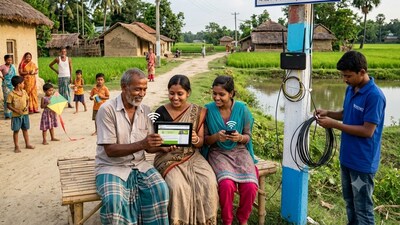 বাংলার গ্রামে-গ্রামে হাইস্পিড ইন্টারনেট পৌঁছাবে। (ছবিটি ন্যানো ব্যানানা দিয়ে তৈরি করা) বাংলার গ্রামে-গ্রামে হাইস্পিড ইন্টারনেট পৌঁছাবে। (ছবিটি ন্যানো ব্যানানা দিয়ে তৈরি করা)