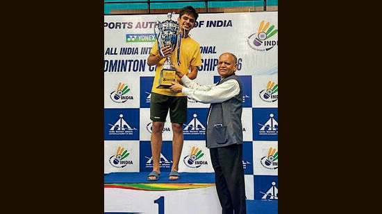 Lakshay Sharma wins team and men’s singles titles. (HT PHOTO)