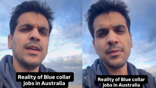 An Indian man said he wished trade workers in India received the same respect as those in Australia. (Instagram/adityakhaneja)