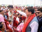 Uttarakhand Chief Minister Pushkar Singh Dhami in Champawat on Sunday. 