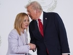 President Donald Trump greets Italy's Prime Minister Giorgia Meloni