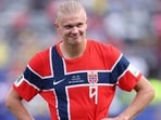 EAST RUTHERFORD, NEW JERSEY - JULY 05: Erling Haaland #9 of Norway celebrates after the 2-1 victory during the FIFA World Cup 2026 Round of 16 match between Brazil and Norway at New York New Jersey Stadium on July 05, 2026 in East Rutherford, New Jersey. Justin Setterfield/Getty Images/AFP (Photo by Justin Setterfield / GETTY IMAGES NORTH AMERICA / Getty Images via AFP)(Getty Images via AFP)