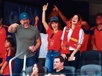 (L-R) Javier Bardem, Penélope Cruz and Rosalía