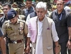 Jammu and Kashmir LG Manoj Sinha during a visit to Nunwan Base Camp, in Pahalgam on Sunday. (@manojsinha_)