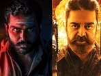 Karthi, Kamal Haasan and Vijay in stills from Lokesh Kanagaraj's Kaithi, Vikram and Leo. 