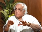 Congress MP Jairam Ramesh speaks during an interview.