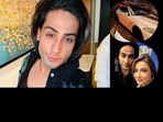 Kshitij Dholakia , (inset) his damaged car, with mum-actor Urvashi Dholakia