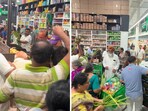 Indians in New Jersey were seen at the opening of a new Indian grocery store. 