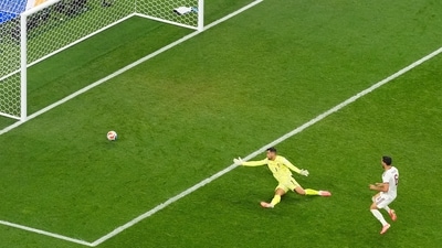 It looked it was heading to extra time, but Mikel Merino and Ferran Torres combined as the former scored the winner in the 91st minute. (AP Photo/Jessica Tobias)