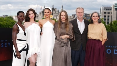 Lupita Nyong'o, Anne Hathaway, Zendaya, Samantha Morton, director Christopher Nolan and producer Emma Thomas pose together. The Odyssey is set to release in theatres on July 17. (Photo by Scott A Garfitt/Invision/AP) (AP Photo/Scott A Garfitt) Lupita Nyong'o, Anne Hathaway, Zendaya, Samantha Morton, director Christopher Nolan and producer Emma Thomas pose together. The Odyssey is set to release in theatres on July 17. (Photo by Scott A Garfitt/Invision/AP) (AP Photo/Scott A Garfitt)