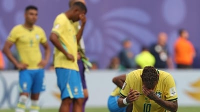 Neymar reacts after losing the 2026 World Cup round of 16 football match between Brazil and Norway. (AFP) Neymar reacts after losing the 2026 World Cup round of 16 football match between Brazil and Norway. (AFP)