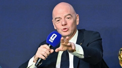 Gianni Infantino explained call with Donald Trump had no influence on the decision to overturn Folarin Balogun's suspension. (AFP) Gianni Infantino explained call with Donald Trump had no influence on the decision to overturn Folarin Balogun's suspension. (AFP)