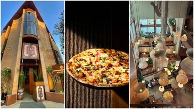 Inside JP Nagara Social: from decadent wood-fired pizza loaded with rich paneer ghee roast to soaring three-story ceilings decorated with a cascading canopy of beautiful cane lamps. (Pics: JP Nagara Social and Sanya Panwar) Inside JP Nagara Social: from decadent wood-fired pizza loaded with rich paneer ghee roast to soaring three-story ceilings decorated with a cascading canopy of beautiful cane lamps. (Pics: JP Nagara Social and Sanya Panwar)