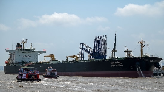 An Indian-flagged tanker carrying crude oil that transited through the Strait of Hormuz. (AFP/Representative)