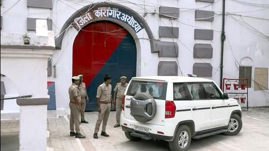 Police team reaches Ayodhya district jail to question the accused in the alleged Ram Mandir donation embezzlement case. (ANI)