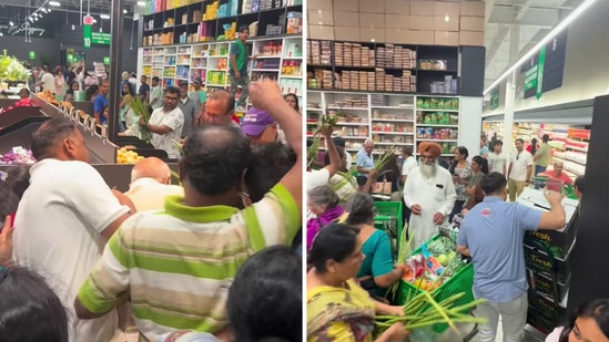 Indians in New Jersey were seen at the opening of a new Indian grocery store. (Instagram/@nishigandhi1715)