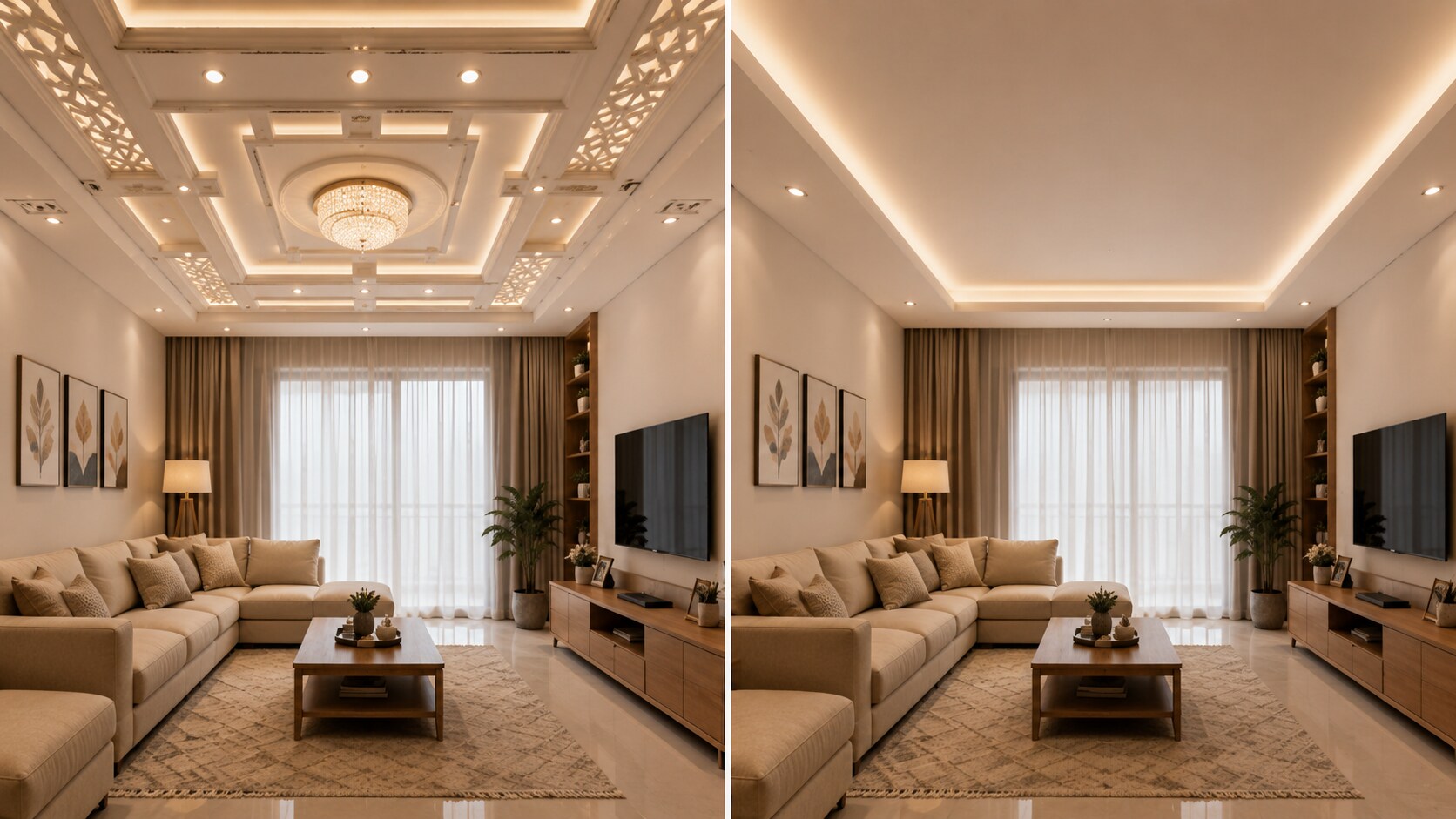Choose simple ceiling designs instead of over-the-top ones. (Picture credit: AI generated) Choose simple ceiling designs instead of over-the-top ones. (Picture credit: AI generated)