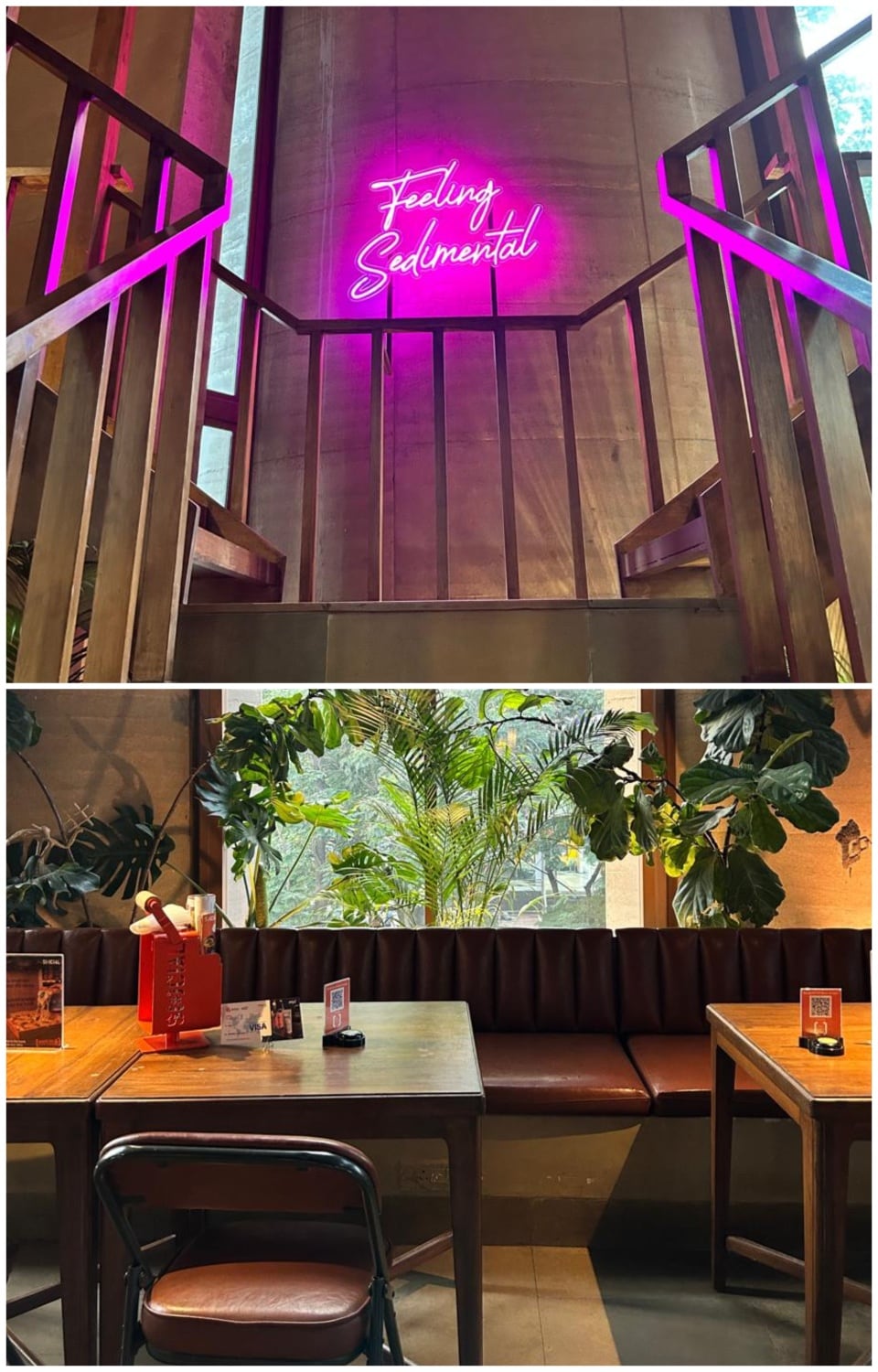 JP Nagara Social offers cosy spots ideal for remote workdays or weekend unwinding, from aesthetic photo-ready corners with neon signs to moody, plant-framed booth table setups. (Pics: JP Nagara Social and Sanya Panwar) JP Nagara Social offers cosy spots ideal for remote workdays or weekend unwinding, from aesthetic photo-ready corners with neon signs to moody, plant-framed booth table setups. (Pics: JP Nagara Social and Sanya Panwar)