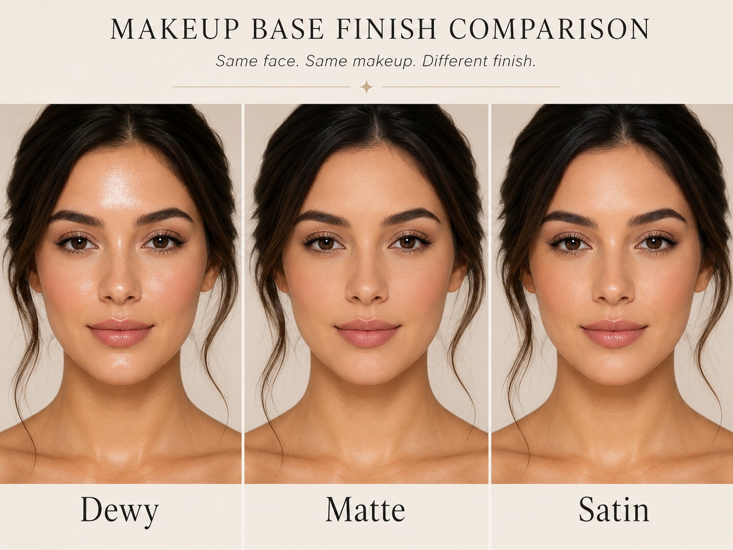 Your makeup looks different depending on the final finish, and it all comes down to the base. (Picture credit: AI Generated) Your makeup looks different depending on the final finish, and it all comes down to the base. (Picture credit: AI Generated)