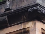 Stone piece falls off MU entrance gate