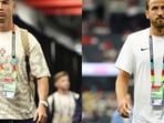 (L-R) Cristiano Ronaldo wears a Patek Philippe Nautilus Haute Joaillerie, Harry Kane spotted wearing a Rolex Day-Date Jigsaw